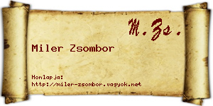 Miler Zsombor névjegykártya
